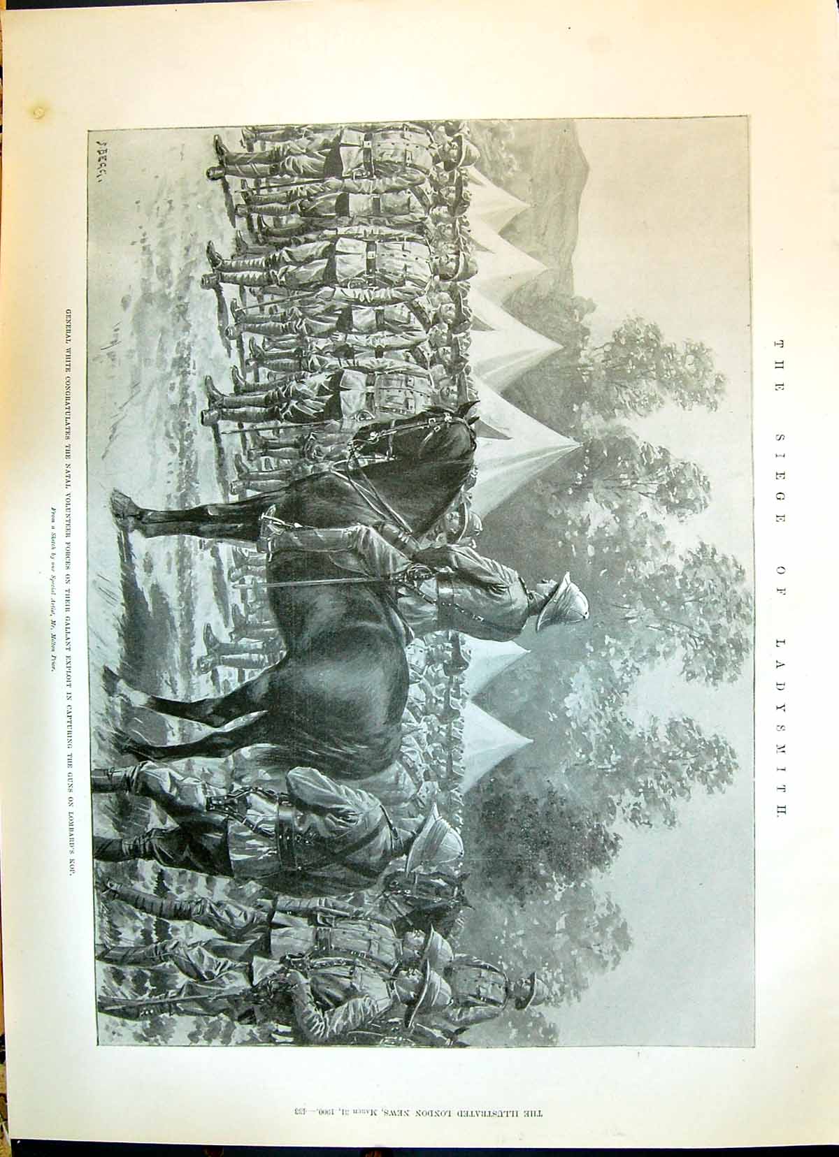 Old 1900 Siege Ladysmith General White Lombard'S Kop War General Bull Victorian