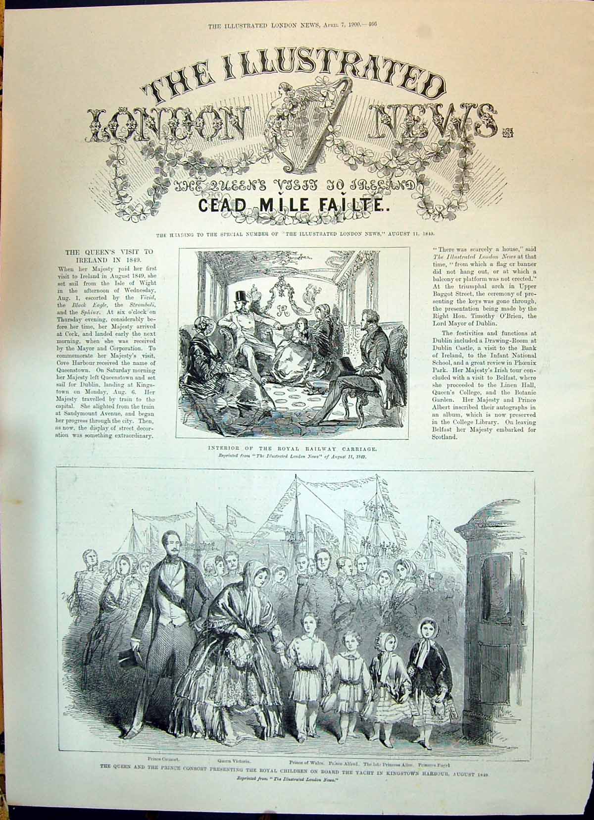 Old 1900 Royal Railway Carriage Train Ship Princess Wales Alfred Quee Victorian