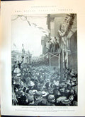 Old 1900 Trinity College Students Singing God Save Queen Royal Proces Victorian
