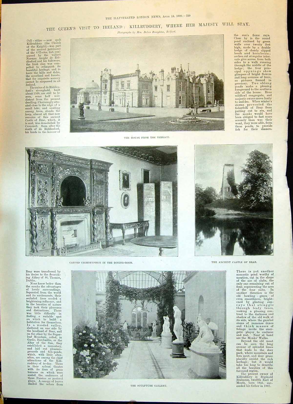 Old 1900 Queen Victoria Ireland Killruddery Castle Brae War Ladysmith Victorian