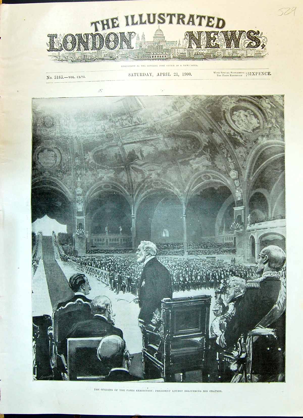 Old 1900 Opening Paris Exhbition President Loubet Delivering Oration Victorian