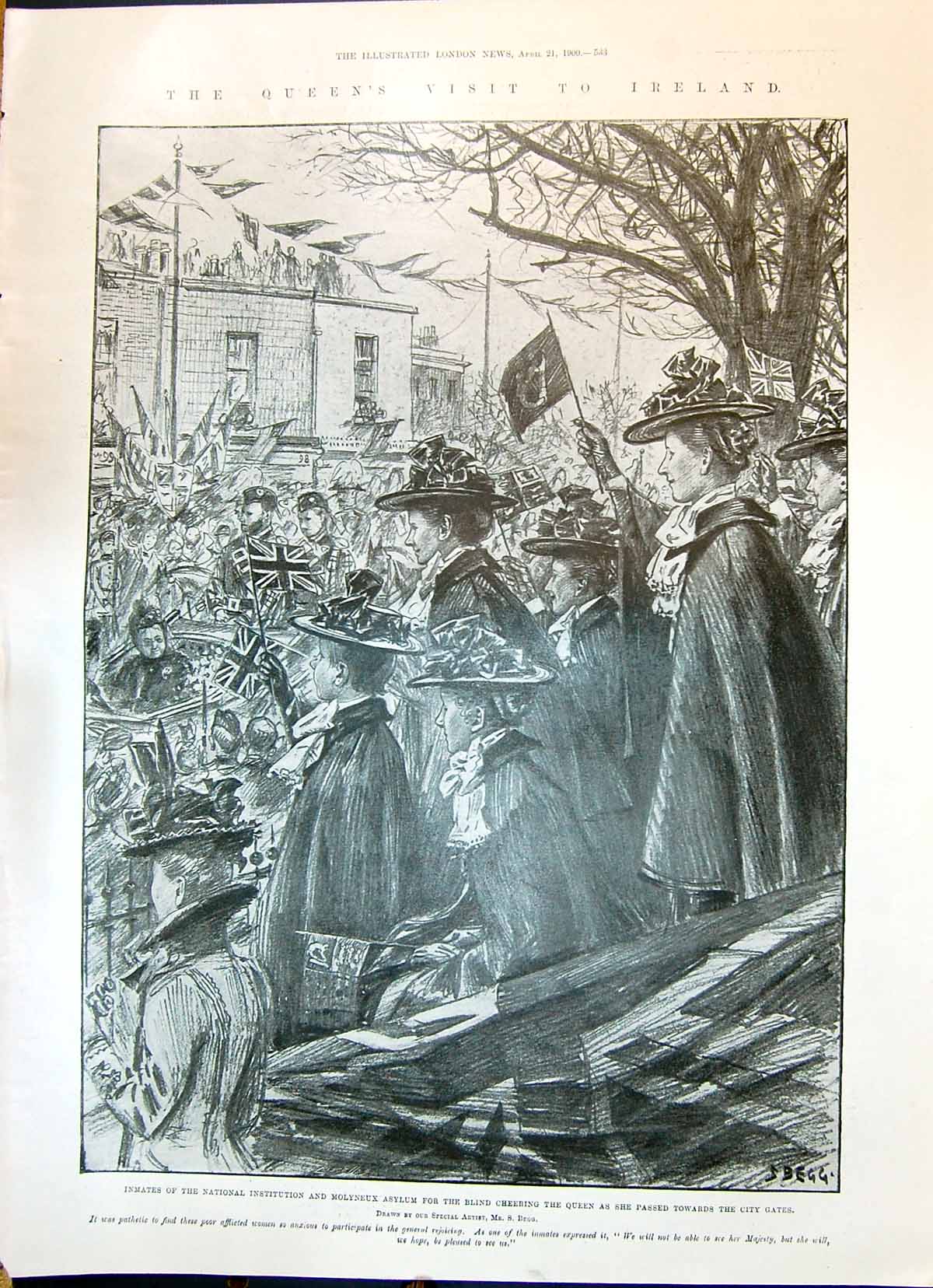 Old 1900 Queen Victoria Ireland Molyneux Asylum Blind Princess Batten Victorian