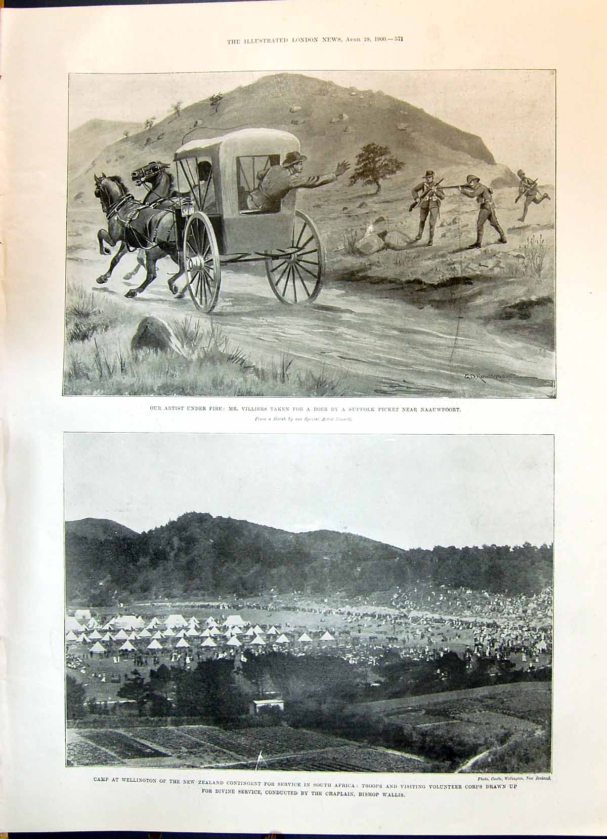 Old 1900 War Villiers Boer Suffolk Naauwpoort Wellington Wallis Duke Victorian