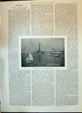 Old 1900 View Blackpool Tower Boat Sea Ladies Fashion Cloth Dress Gow Victorian