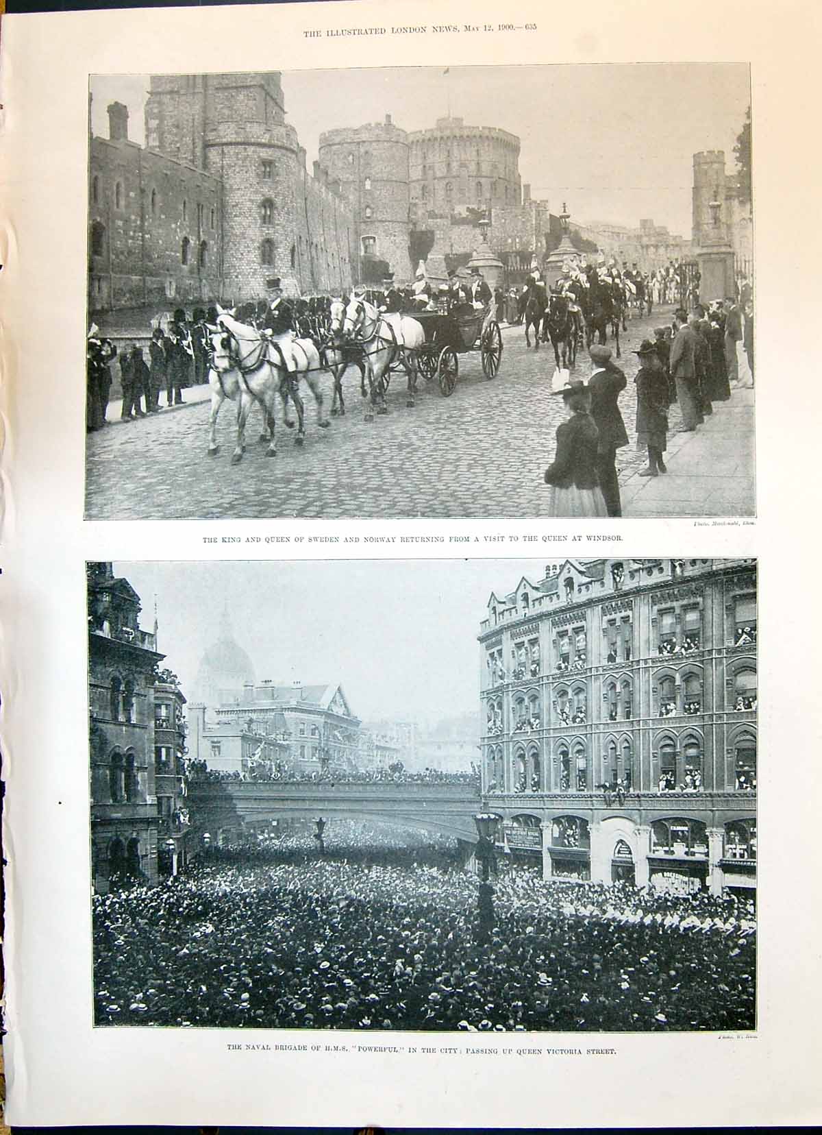 Old 1900 Queen Sweden Naval Brigade Powerful London Procession Victor Victorian