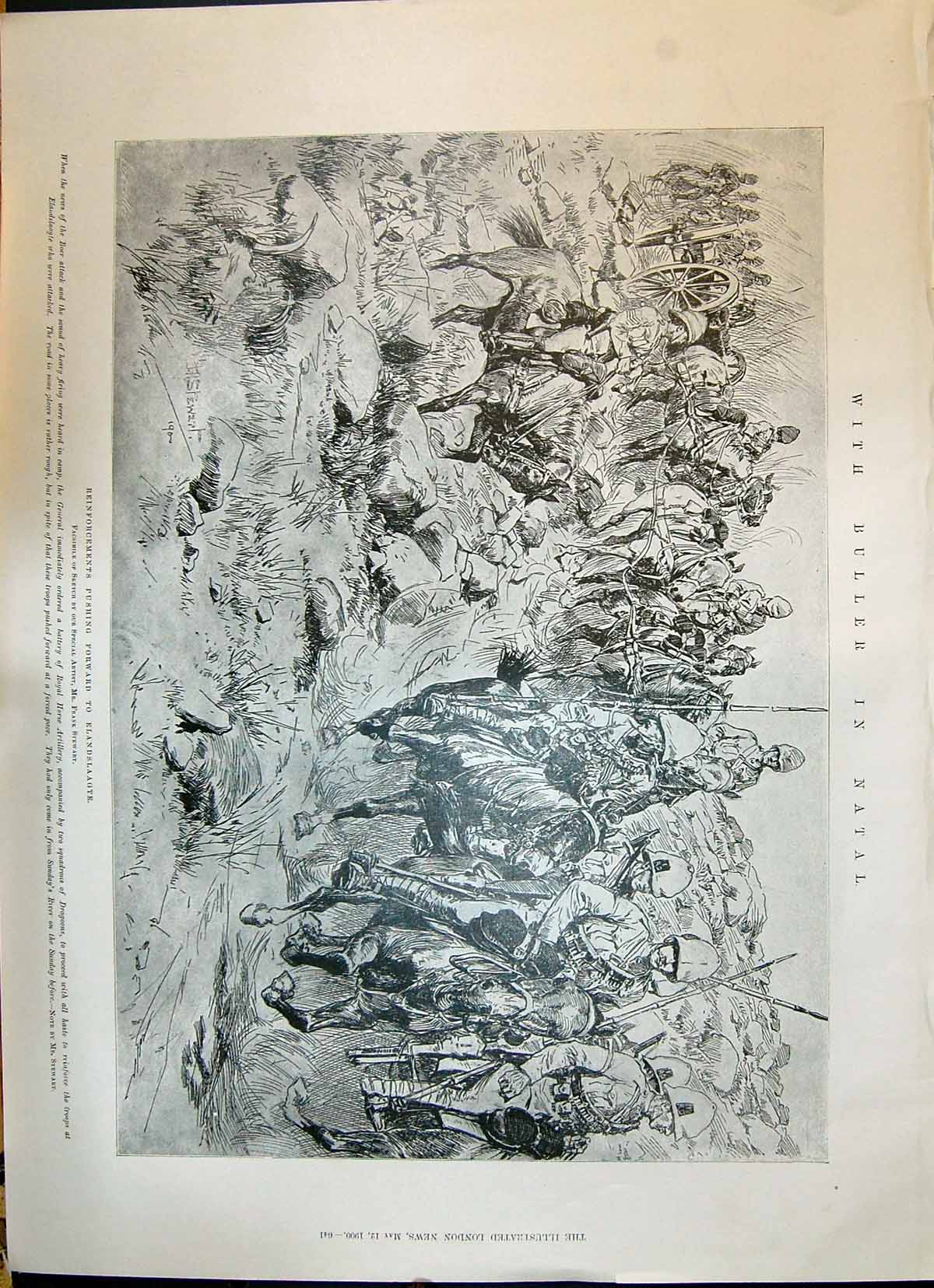 Old 1900 Buller Natal War Elandslaagte Bloemfontein Black Watch Thund Victorian