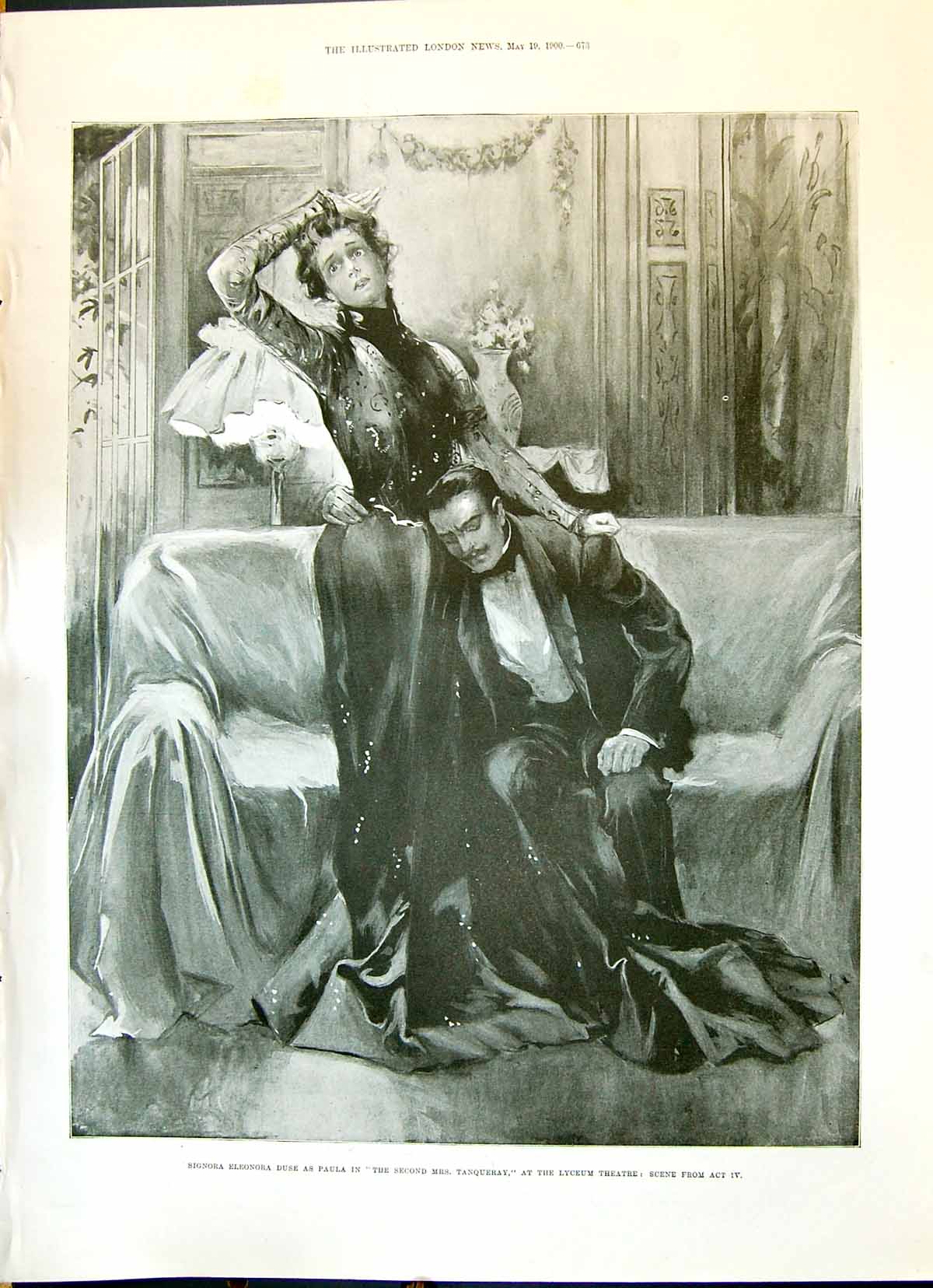 Old 1900 Signora Eleonora Tanqueray Lyceum Theatre Fire Ottawa Chaudi Victorian