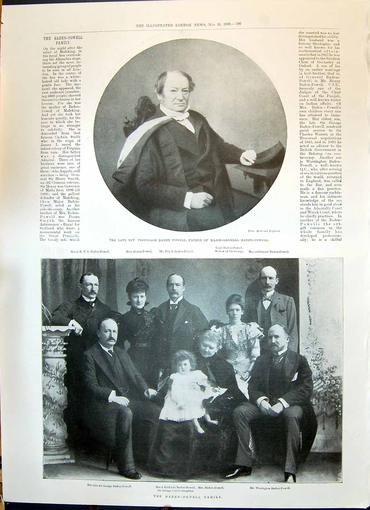 Old 1900 Pressor Baden Powell Warington Kirkdale George Family Portra Victorian
