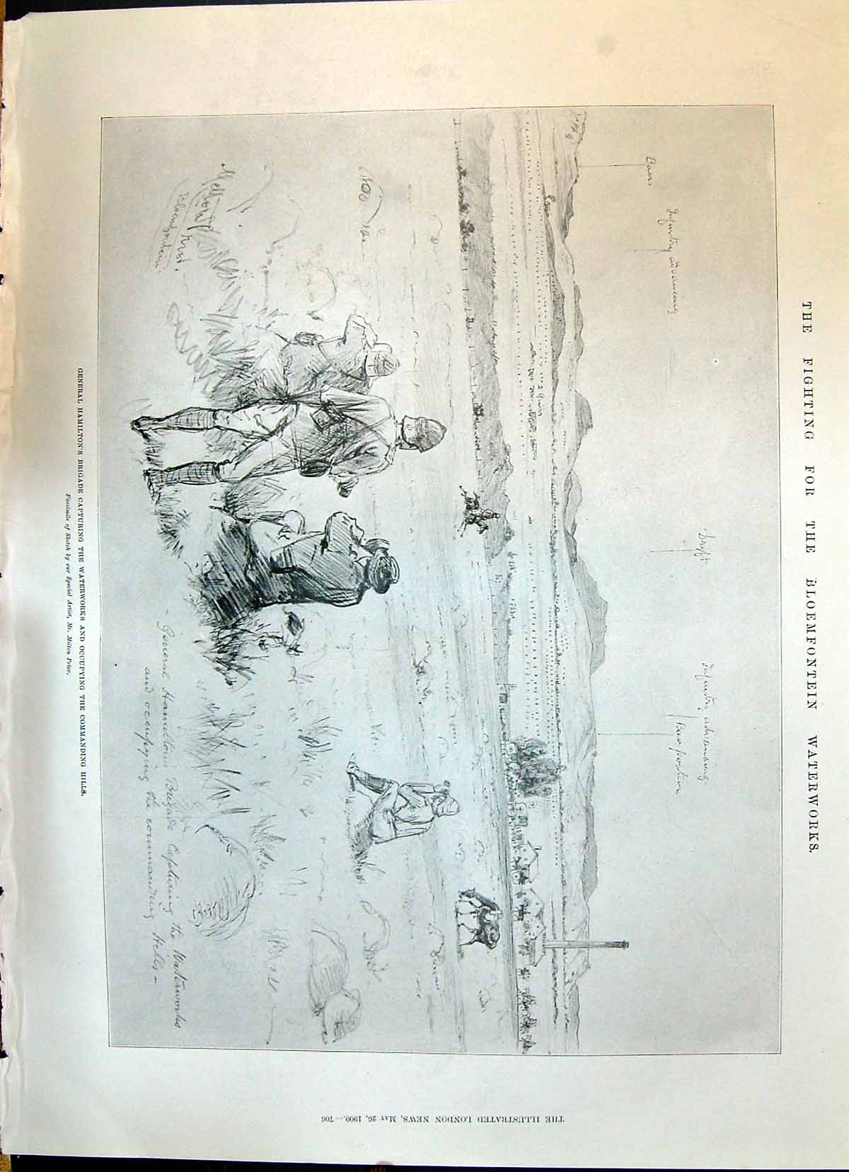 Old 1900 General Hamilton Bloemfontein Waterworks Kaffir Boys Melton Victorian