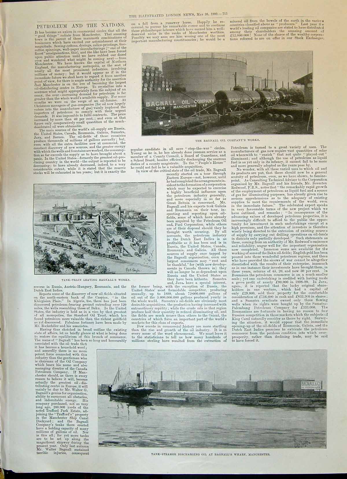 Old 1900 Bagnall Oil Company Works Train Ship Manchester Ladies Fashi Victorian