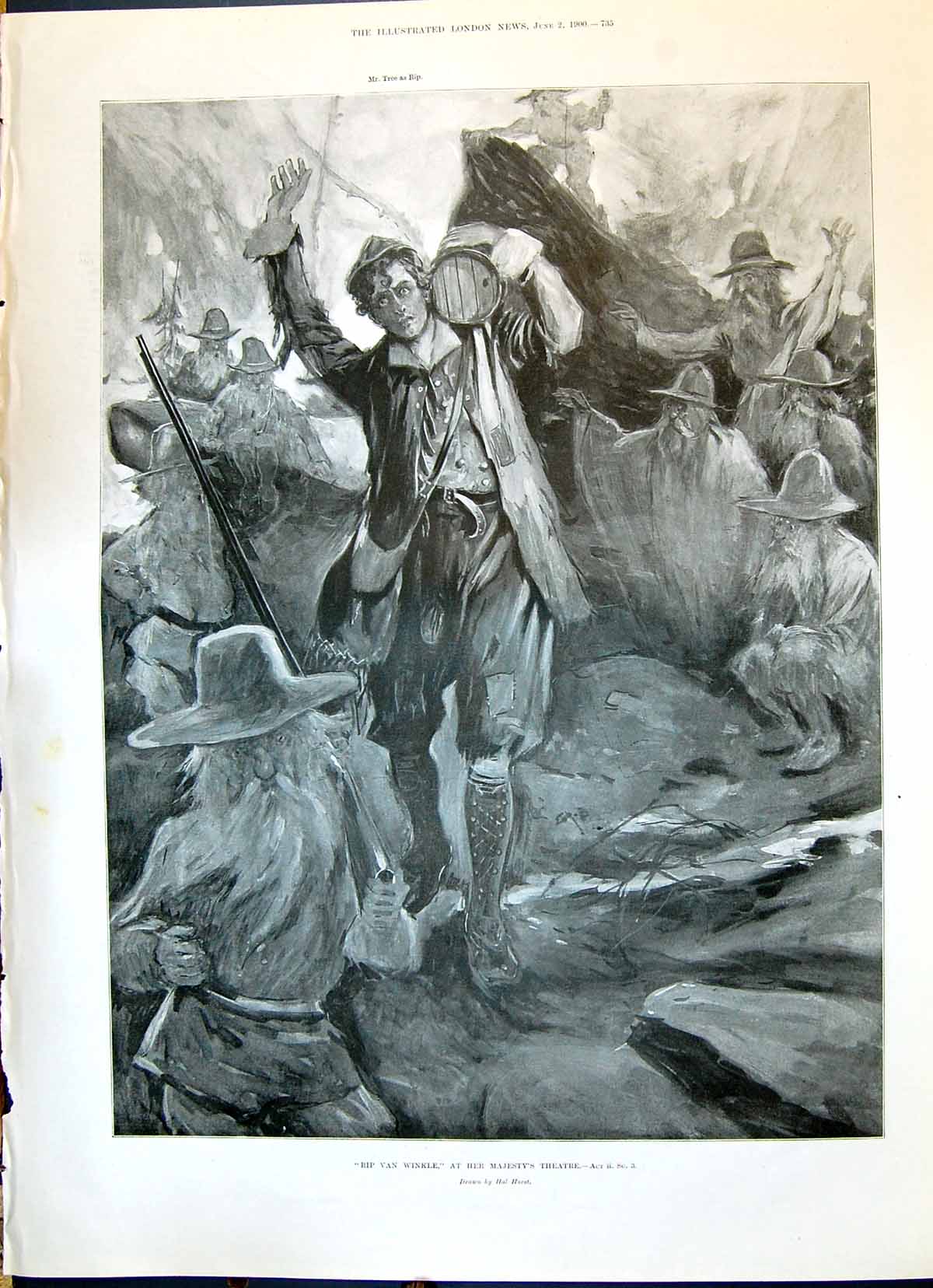 Old 1900 Rip Van Winkle Majesty'S Theatre Tree Singleton Hore Elf See Victorian