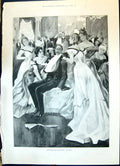 Antique Print 1900 Injured Sier War Dance Hall Ladies Cronje Boer Prisoners