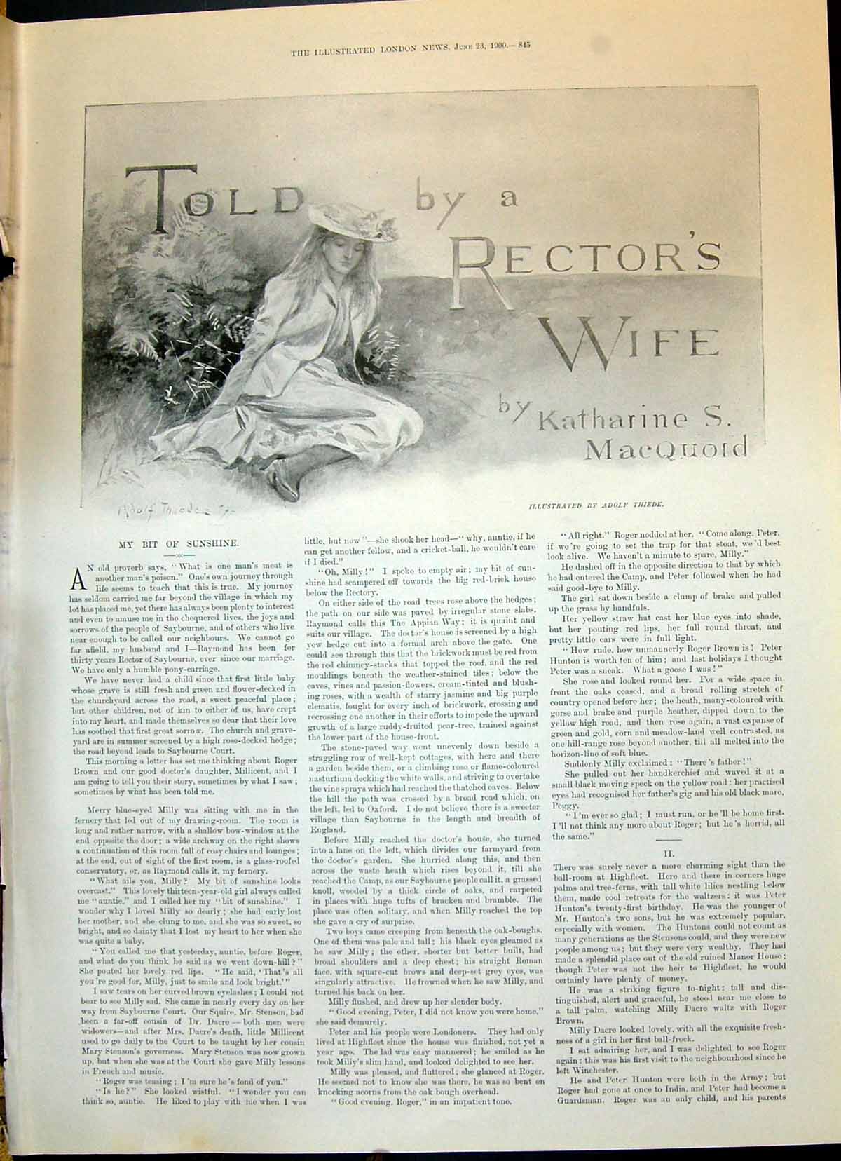 Old 1900 Story Illustration Rector'S Wife Macquoid Young Girl Dance R Victorian