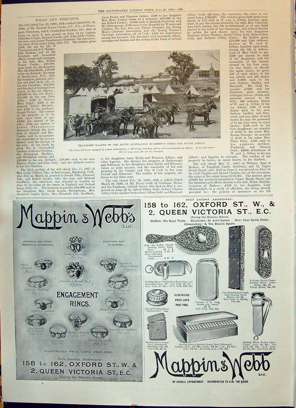 Old 1900 Transport Waggons War Australian Bushmen Africa Mappin Webb Victorian