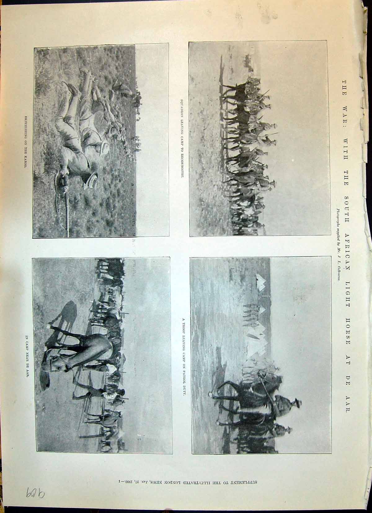 Old 1900 War African Light Horse De Aar Karoo General Buller Tugela C Victorian
