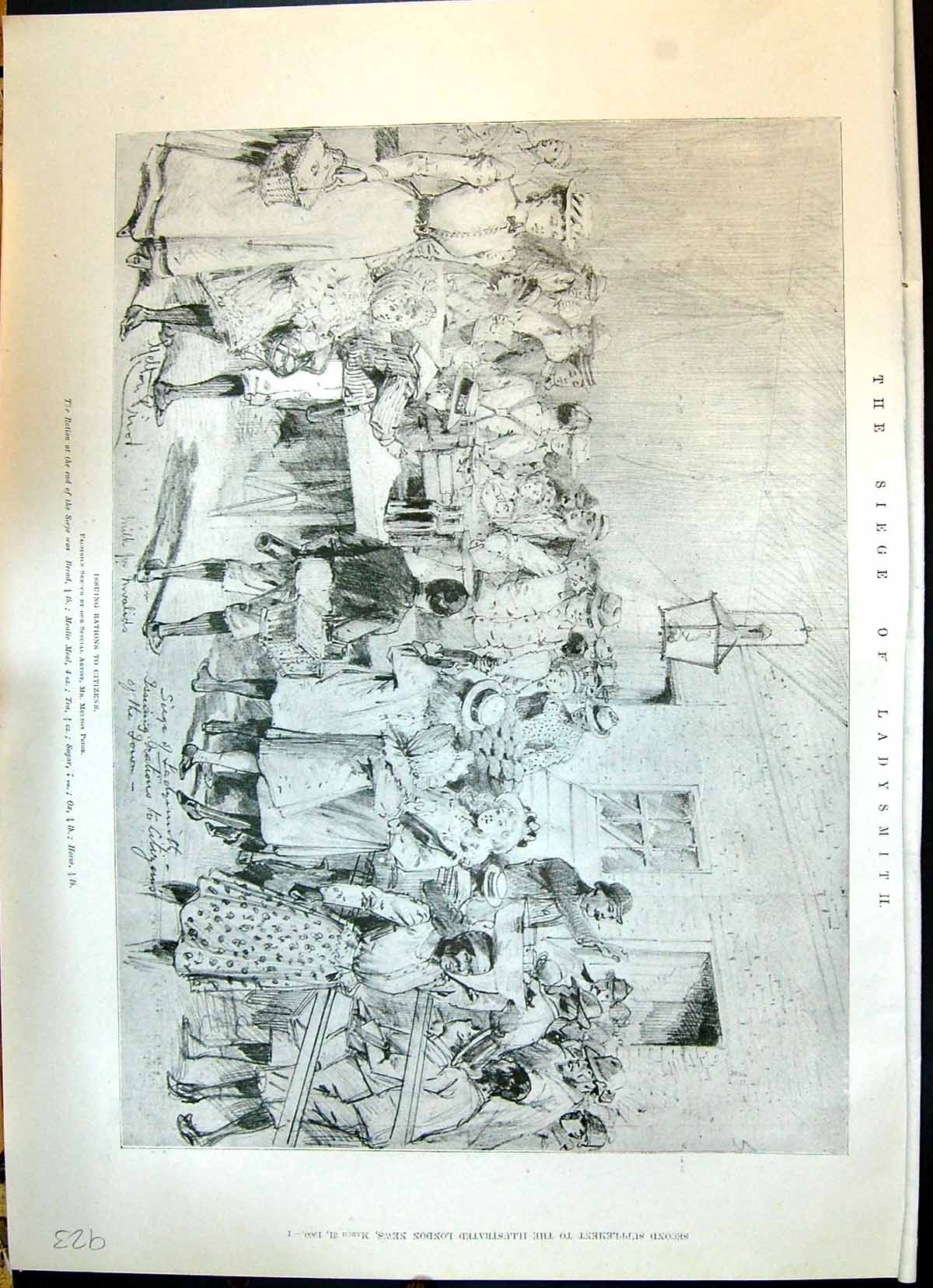 Old 1900 Siege Ladysmith Issuing Rations Citizens Prior Scene Post Fi Victorian