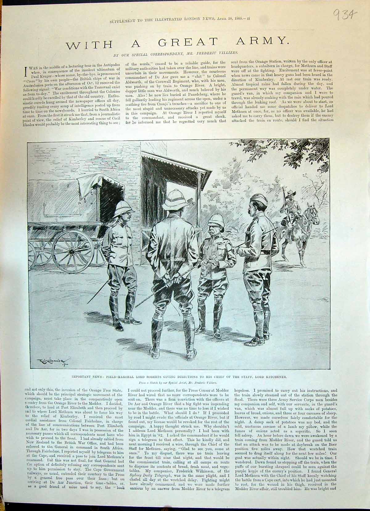 Old 1900 War Field-Marshal Lord Roberts Kitchener Luncheon Frederic V Victorian