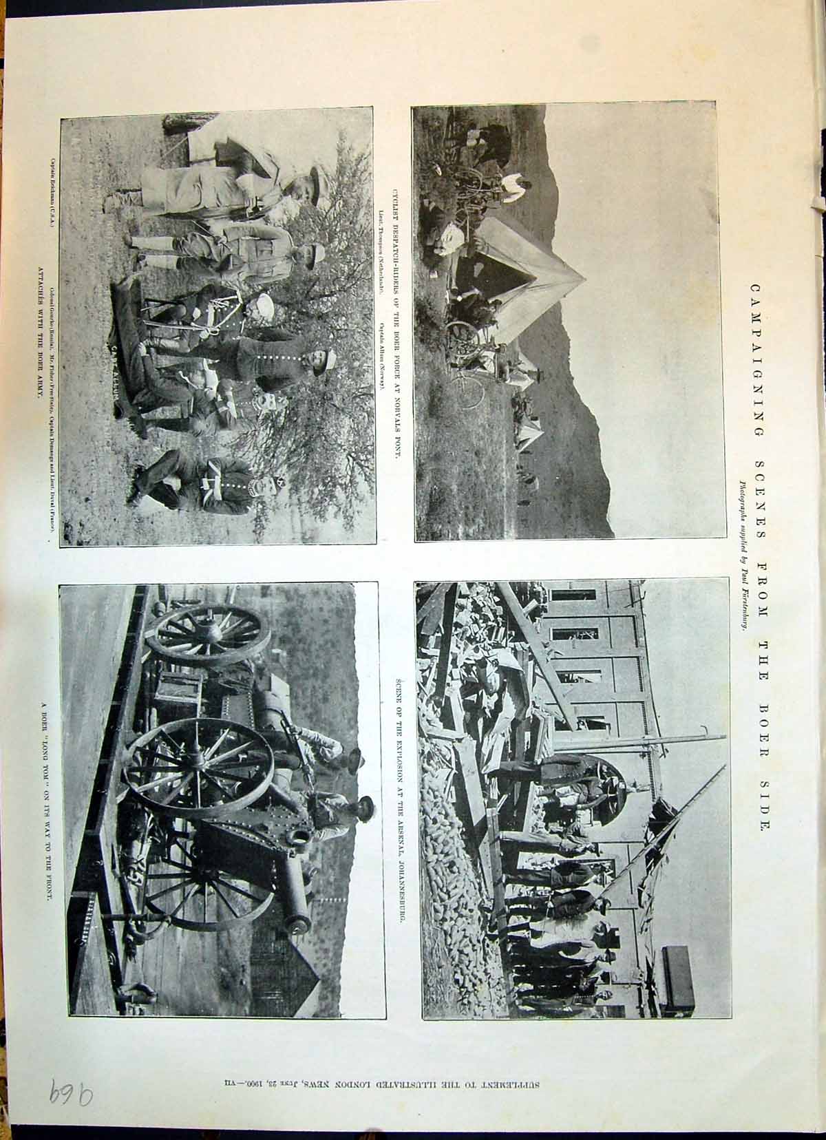Old 1900 Boer War Cyclists Johannesburg Beichman Allum Thompson Long Victorian
