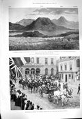 Old Antique Print 1900 Ingogo Inkwalo Majuba Nek Windsor Art Gallery Bath 20th