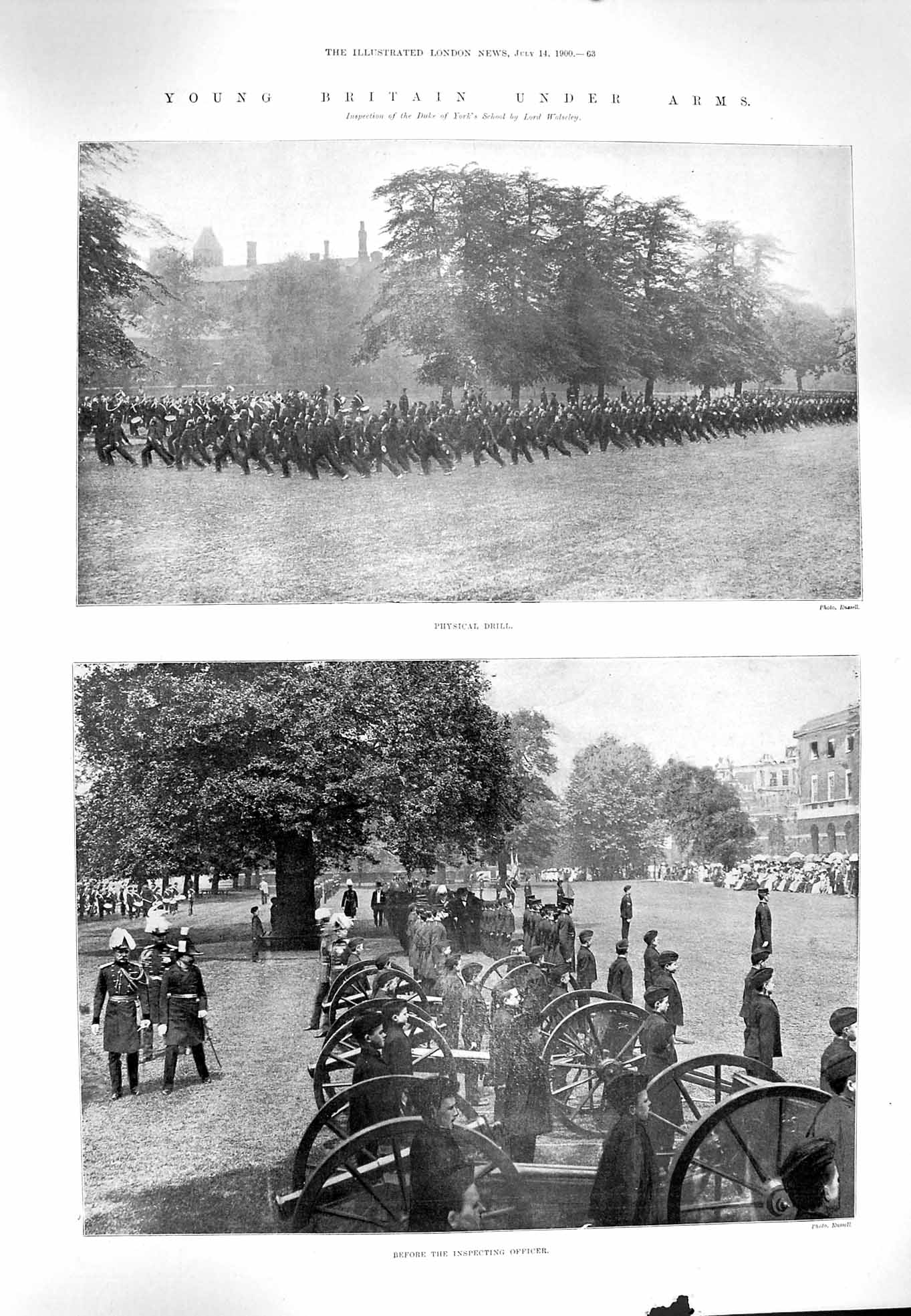 Original Old Antique Print 1900 Lord Wolseley Siers War Physical Drill York
