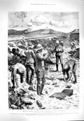Original Old Antique Print 1900 Destruction Mail Boers Prior Siers Rhenoster