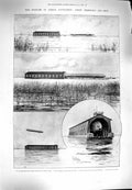 Original Old Antique Print 1900 Aerial Navigation Count Zeppelin Air Ship China