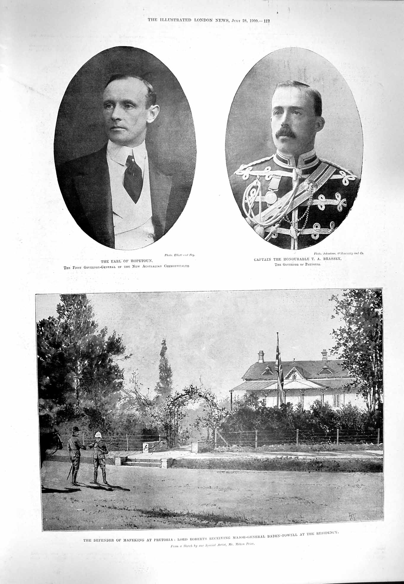 Old Antique Print 1900 Earl Hopetoun Brassey Roberts Baden-Powell Norwood 20th
