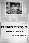 Old Antique Print 1900 Lounge Ne Hotel Majestic Harrogate Hennessy Brandy 20th