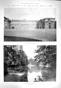 Original Old Antique Print 1900 Monza Royal Palace Lake Gardens King Italy 20th