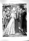Original Old Antique Print 1900 Wounded C.I.V.'S Return Home Railway Train War