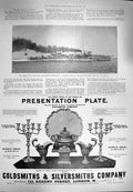 Original Old Antique Print 1900 French Navy War Ship La Framee Brennus Warings