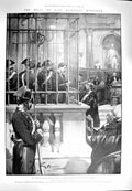 Old Antique Print 1900 Court Milan King Humbert Signor Merlino Martelli 20th