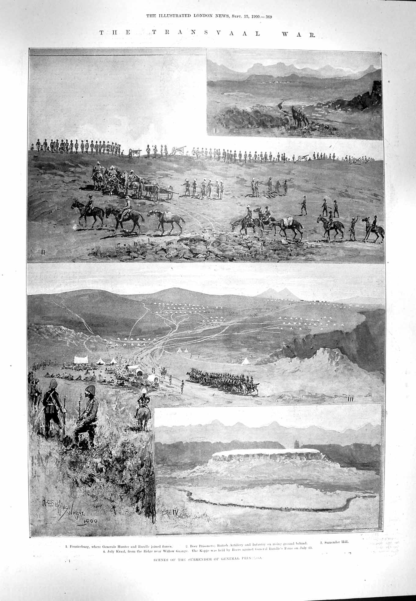 Old Antique Print 1900 Transvaal War General Prinsloo Lawes Gausssen Lord 20th