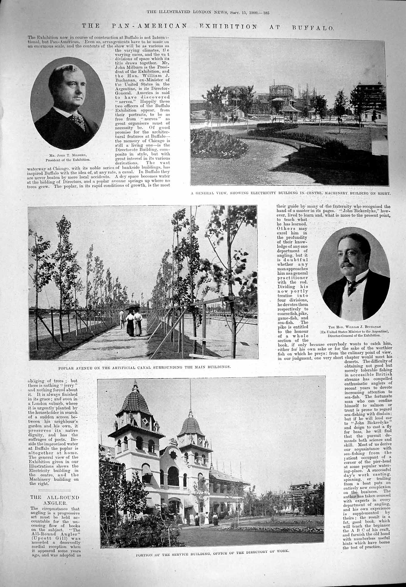 Original Old Antique Print 1900 Pan-American Milburn Buchanan Canal Machinery
