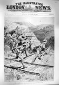 Original Old Antique Print 1900 Redvers Buller Mounted Siers Boers Railway War