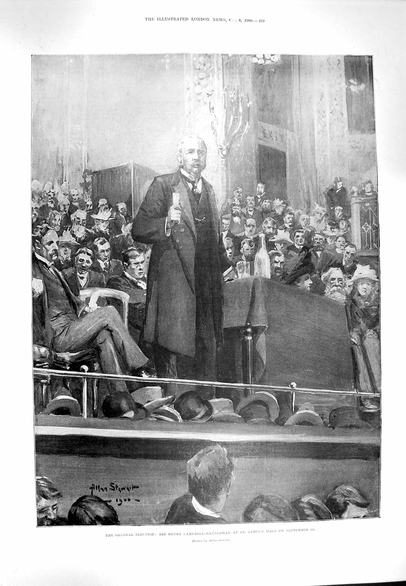 Original Old Antique Print 1900 Campbell-Bannerman Election Cecil Duke Wolseley