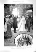 Original Old Antique Print 1900 Barrie Garrick Theatre Burdett Coutts Wyndham