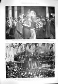 Original Old Antique Print 1900 City Hall Cape Town Wreaths Kruger Transvaal