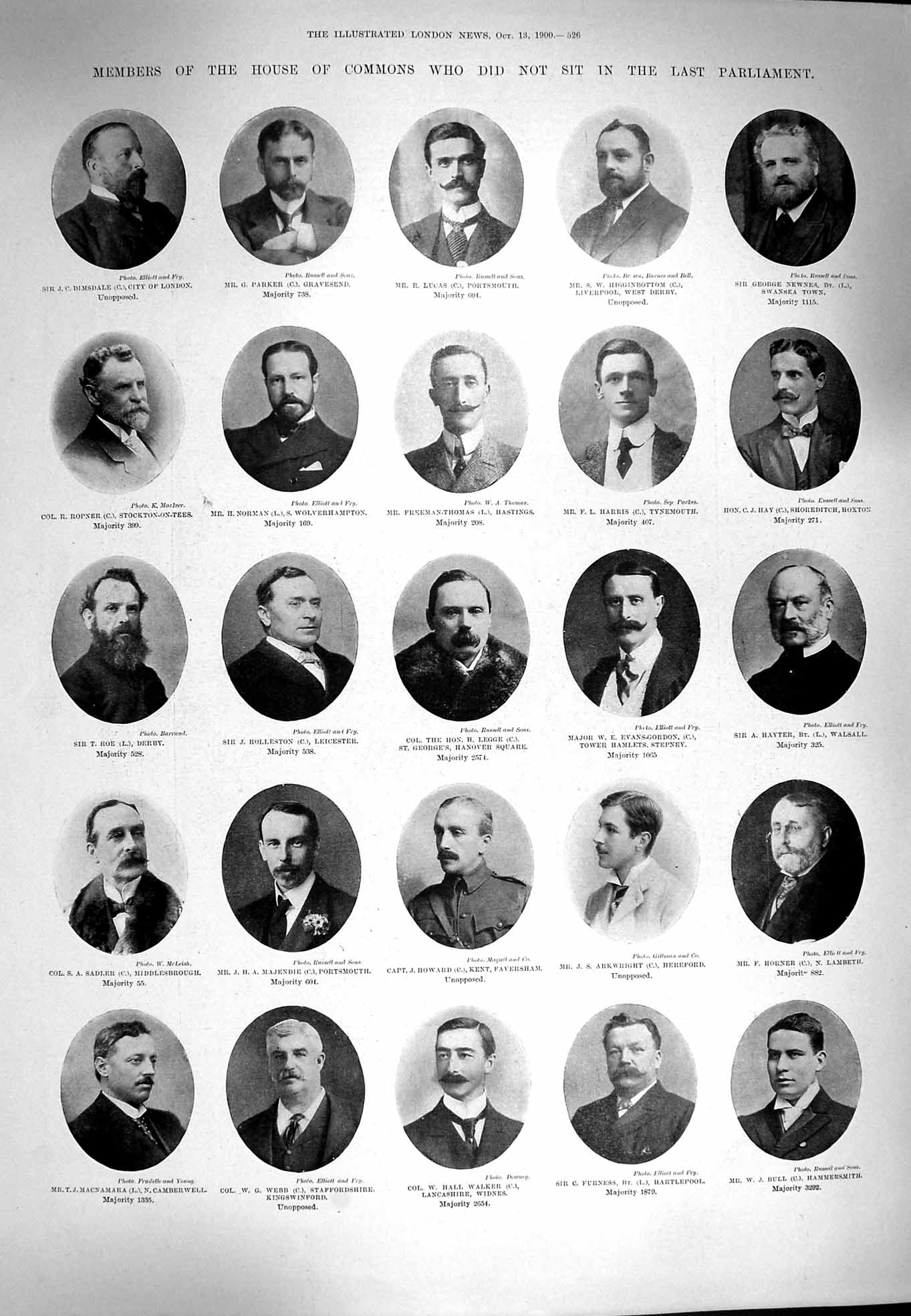 Old Antique Print 1900 Parliament Lucas Walker Ropner Sadler Webb Hayter 20th