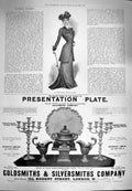 Original Old Antique Print 1900 Ladies Fashion Autumn Gown Gsmith Silversmith