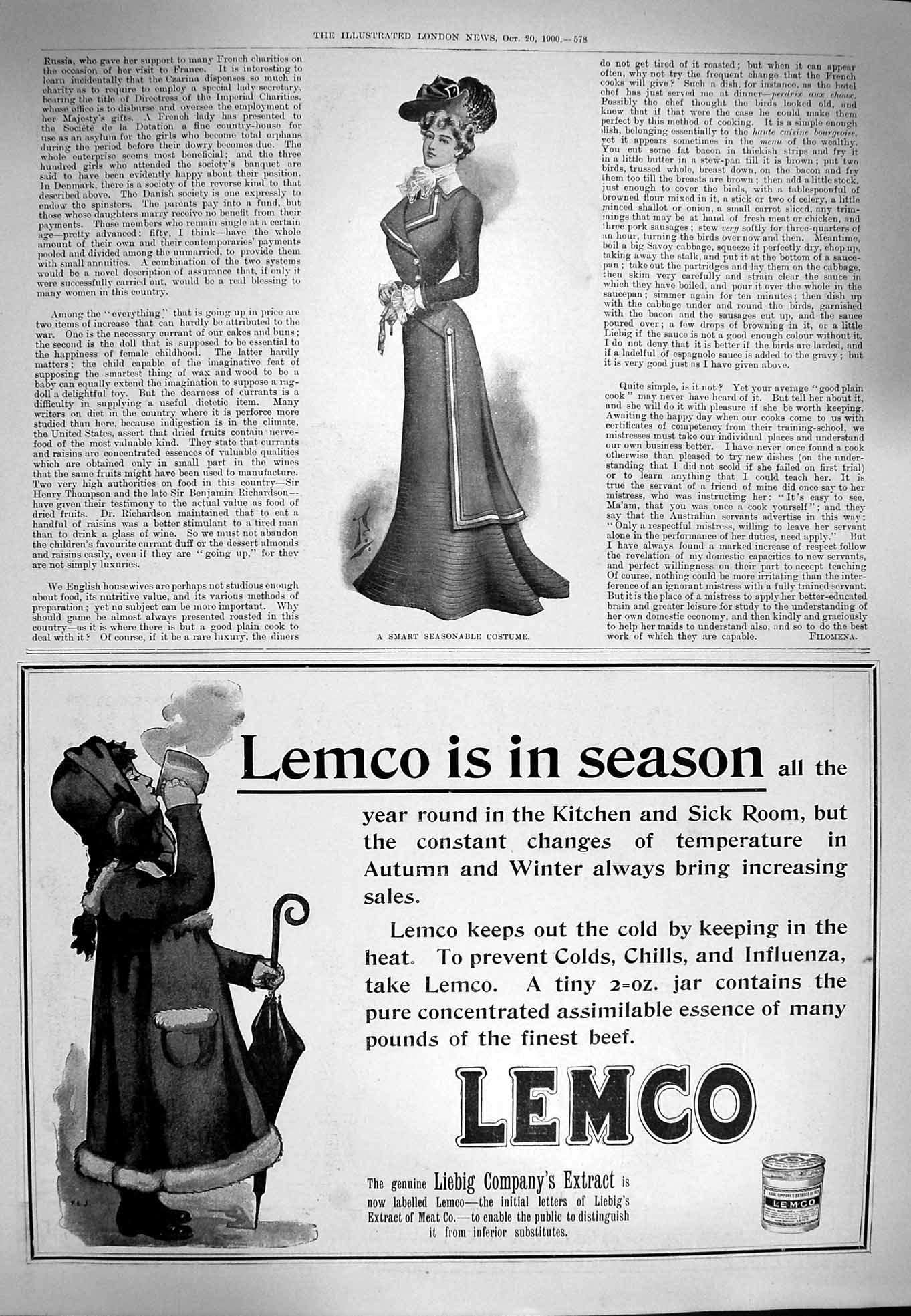 Original Old Antique Print 1900 Ladies Fashion Lemco Swan Soap Lever Brothers