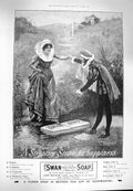 Antique Old Print 1900 Advertisement Swan Soap Lever Brothers Sunlight Ref.2