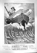Original Old Antique Print 1900 Advertisement Lifebuoy Soap Lever Brothers Boat