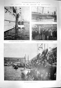 Old Antique Print 1900 Kruger Marseilles Ship Gelerland Leyds Quay Boat 20th