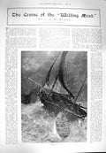 Old Antique Print 1900 Story Illustration Cruise Willing Mind Ship Boat 20th