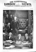 Old Antique Print 1900 Parliament Gully Re-Election Speaker Steps Chair 20th