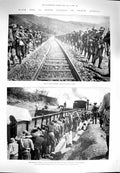 Old Antique Print 1900 Scots Guards Africa Komati Poort War Taku Pei-Ho 20th
