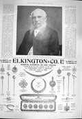 Original Old Antique Print 1900 Henry Russell Song-Writer Elkington Jewellers