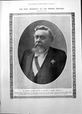 Antique Old Print M Armand Fallieres Elected Succeed M Loubet Barrister 1906