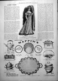Antique Old Print Fashionable Empire Gown Mappin & Webb Princes Plate 1906 20th
